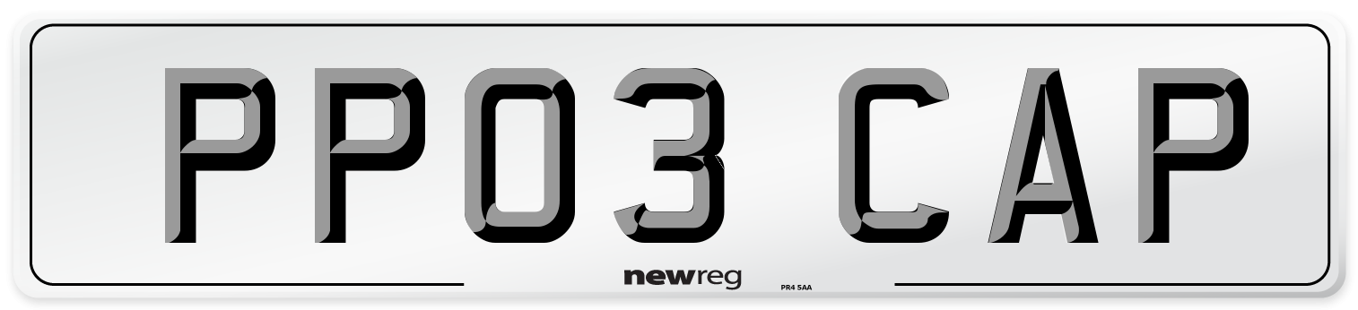 PP03 CAP Number Plate from New Reg